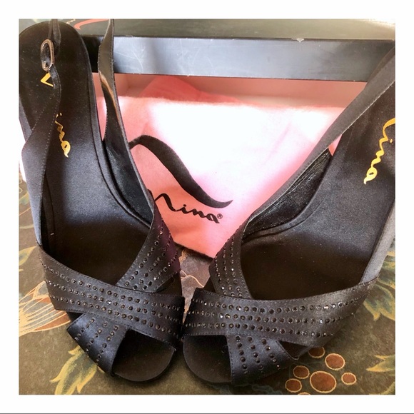 👠 NINA “Camille” Slingback Peep-Toe Sandals👠 - Picture 4 of 8